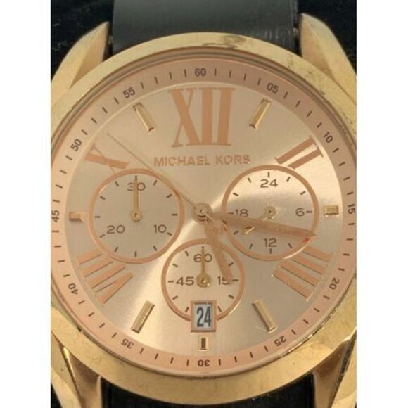 MICHAEL KORS MK5503 Bradshaw Women's Leather Analog Rose Gold Dial Watch ZW23 - Picture 2 of 8